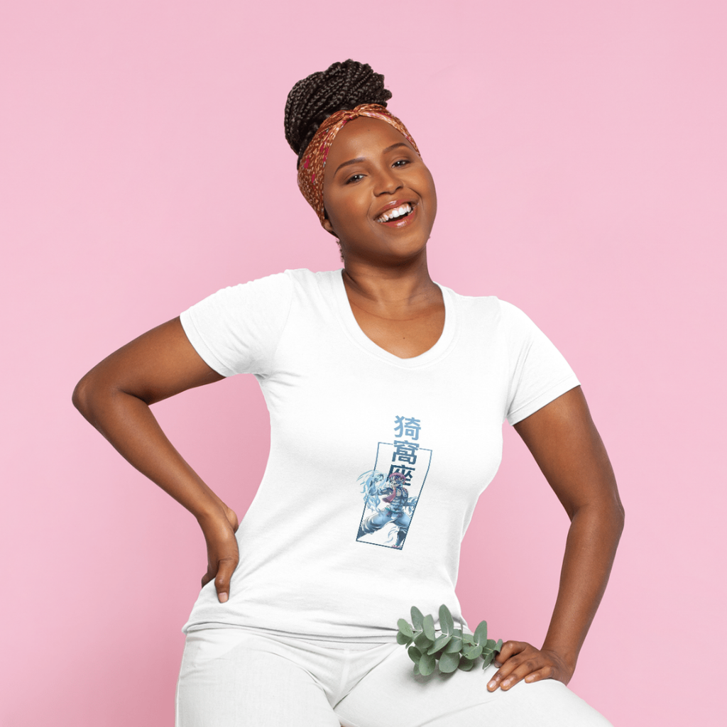 Vibrix Anime Goku Blue and White - Women’s Classic Crew T-Shirt