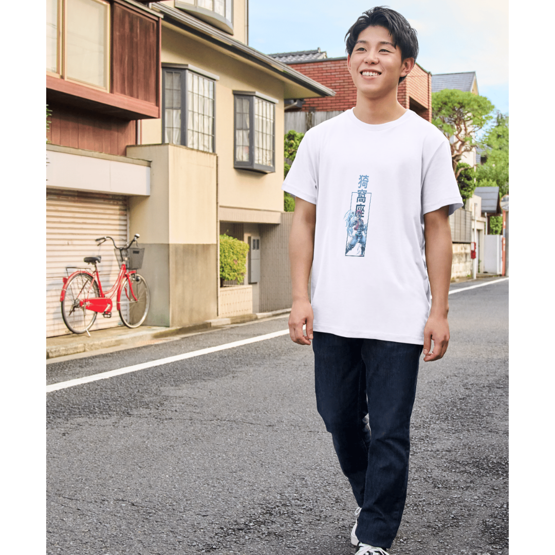 Vibrix Anime Goku Blue and White - Unisex Classic Crew T-Shirt